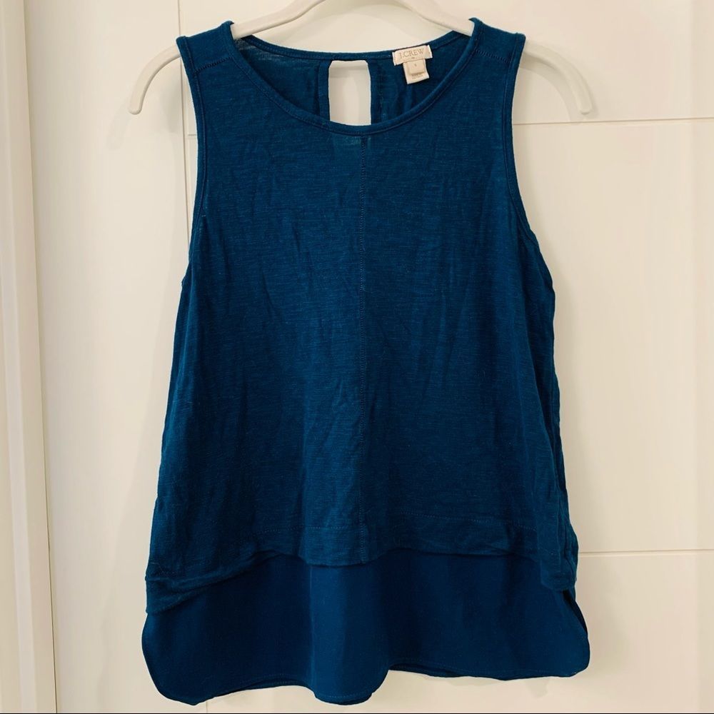 J.Crew Teal Blue Sleeveless Knit Blouse S